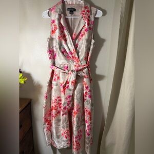 Calvin Klein Pink Floral Midi Dress